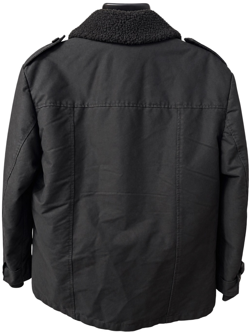 Express Black Sherpa-Collar Military Field Jacket - Picture 3 of 4